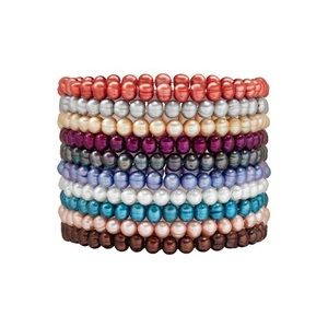 Freshwater Pearl Multi-Color Stretch Bracelets